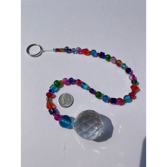 Beaded Suncatcher Bright Multicolored Crystal Prism Hanging Patio Decor Yard Art - Picture 5 of 9